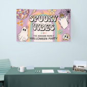 Spooky Vibes Retro Fun Halloween Party Spandoek (Beurs)