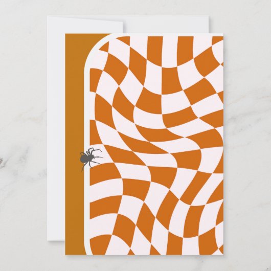 Spooky Vibes Retro Geruite Halloween Verjaardag Kaart (Achterkant)