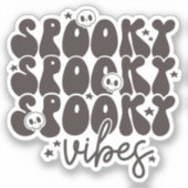 Spooky Vibes Retro Groovy Halloween Sticker (Voorkant)