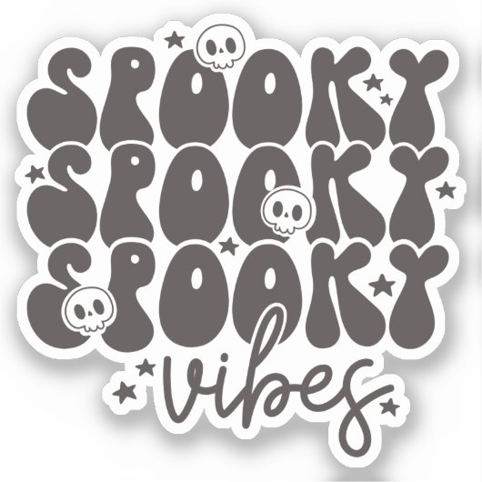 Spooky Vibes Retro Groovy Halloween Sticker (Voorkant)