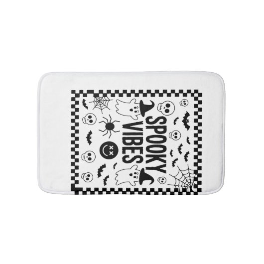Spooky Vibes Retro Halloween Badmat (Voorkant)