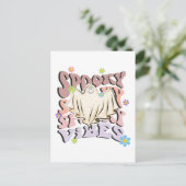 Spooky Vibes Retro Halloween Briefkaart (Staand voorkant)