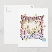 Spooky Vibes Retro Halloween Briefkaart (Voorkant / Achterkant)