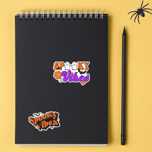 Spooky Vibes Retro Halloween Contour Sticker