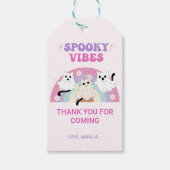 Spooky Vibes Retro Halloween Ghost Birthday Cadeaulabel (Voorkant)