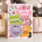 Spooky Vibes Retro Halloween Ghost Birthday Kaart
