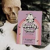 Spooky Vibes Retro Halloween Ghost Birthday Kaart