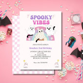 Spooky Vibes Retro Halloween Ghost Birthday Kaart