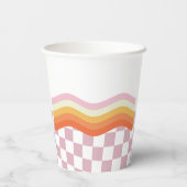 Spooky Vibes Retro Halloween Ghost Birthday Papieren Bekers (Achterkant)