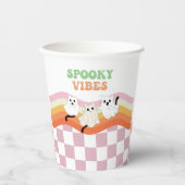 Spooky Vibes Retro Halloween Ghost Birthday Papieren Bekers (Voorkant)
