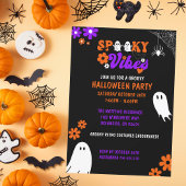 Spooky Vibes Retro Halloween Party Kaart