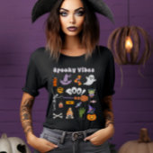 Spooky Vibes Retro Halloween Skelet Ghost Boo T-shirt