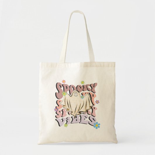 Spooky Vibes Retro Halloween Tote Bag (Voorkant)