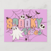 Spooky Vibes Retro Pastel Briefkaart (Voorkant)