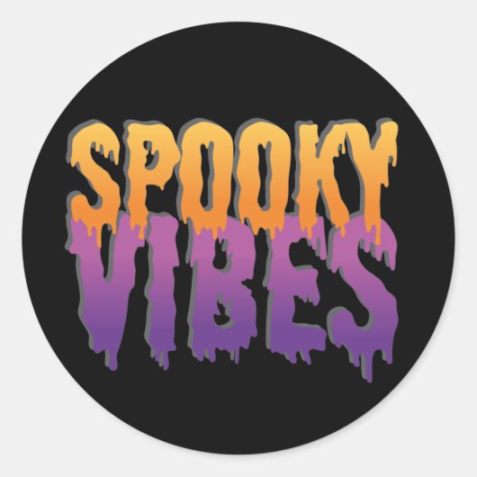 Spooky Vibes Ronde Sticker (Voorkant)