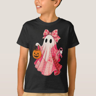 Spooky Vibes Roze Geest Preppy Halloween Vrouwen M T-shirt