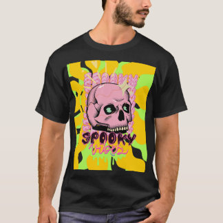 Spooky Vibes – Roze Schedel Esthetisch Design T-shirt