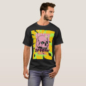 Spooky Vibes – Roze Schedel Esthetisch Design T-shirt (Voorkant volledig)