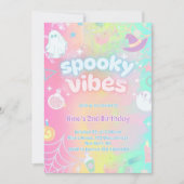 Spooky Vibes Schattige Roze Neon Pastel Halloween Kaart (Voorkant)