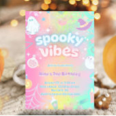 Spooky Vibes Schattige Roze Neon Pastel Halloween Kaart