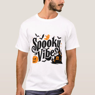 Spooky Vibes Schattigee Ghost Pumpkin spookhuis ku T-shirt