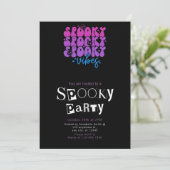 Spooky Vibes Skulls Sterren Halloween Party Kaart (Staand voorkant)