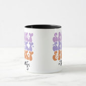 Spooky Vibes Skulls Sterren Schattige Wit Hallowee Mok (Midden)