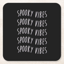 spooky vibes typography kartonnen onderzetters