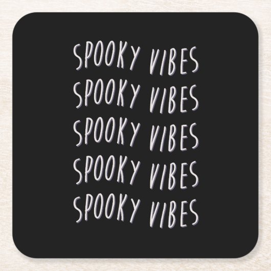 spooky vibes typography kartonnen onderzetters (Voorkant)