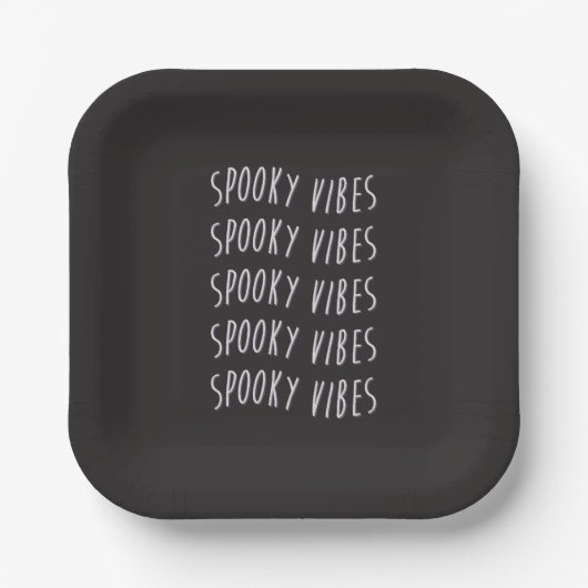 spooky vibes typography papieren bordje (Voorkant)