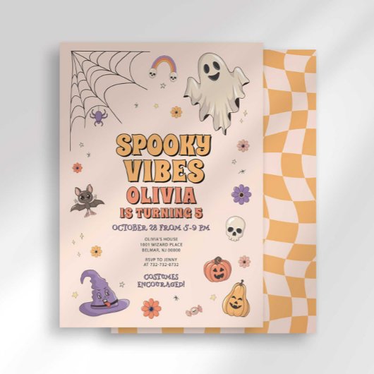 Spooky Vibes verjaardagsuitnodiging Kaart