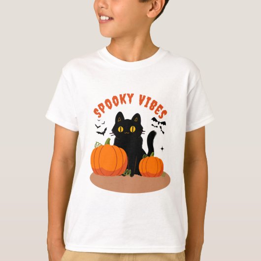 Spooky Vibes voor Grappig Halloween Kinder T-shirt (Voorkant)