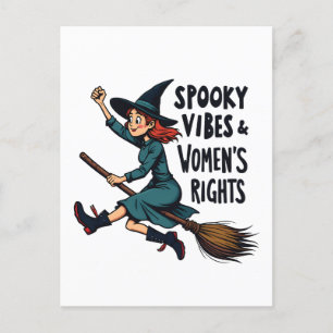 Spooky Vibes Vrouwen Recht Halloween Heks Feestdagenkaart