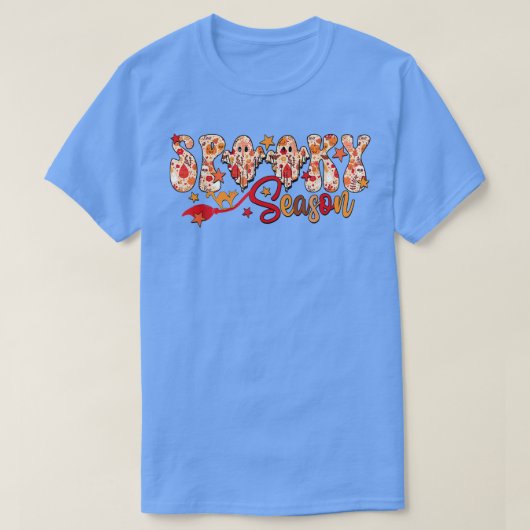Spooky Vibes with Pumpkin Funny Halloween Ghost Co T-shirt (Design voorkant)