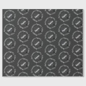 Spooky Vibes Zwart Wit Happy Halloween Pattern Cadeaupapier (Vlak)