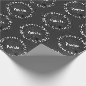 Spooky Vibes Zwart Wit Happy Halloween Pattern Cadeaupapier (Hoek)