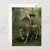 Spooky Victoriaans Carrousel Paardenskelet Briefkaart (Voorkant / Achterkant)