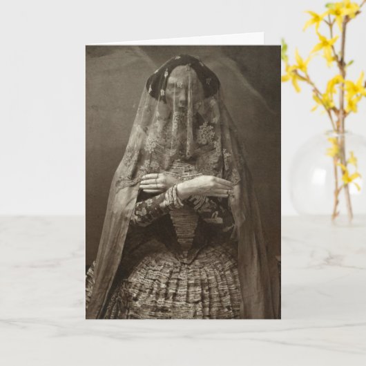 Spooky Victoriaans foto van dode vrouw in de pers Kaart (Gele Bloem)