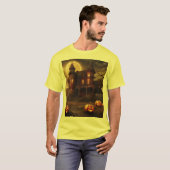 Spooky Victoriaans Mansion Halloween Design T-shir T-shirt (Voorkant volledig)