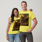 Spooky Victoriaans Mansion Halloween Design T-shir T-shirt (Unisex)