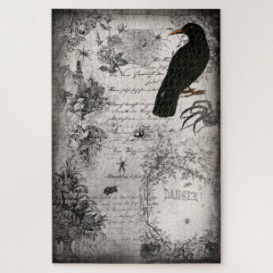 Spooky Vintage Halloween Spider & Raven Ephemera Legpuzzel