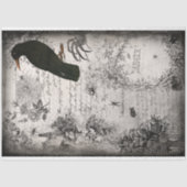 Spooky Vintage Halloween Spider & Raven Ephemera Tissuepapier (Voorkant)