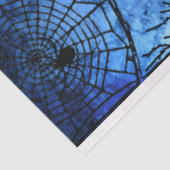 Spooky Vintage Haunted House & Witch op Broomstick Tissuepapier (Detail)