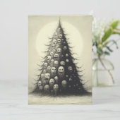 Spooky Vintage Kerstboom Horror Gothic Feestdagenkaart (Staand voorkant)