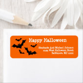 Spooky vleermuizen vliegen gelukkig Halloween Cust Etiket (Insitu)