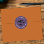 Spooky Vliegende Vleermuizen Halloween Envelop Zee Ronde Sticker