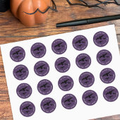 Spooky Vliegende Vleermuizen Halloween Envelop Zee Ronde Sticker