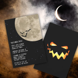 Spooky Volle Maan Vleermuizen Halloween Kostuum Pa Kaart