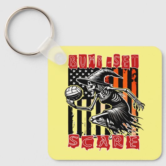 Spooky Volleybal: Bump Set Scare Design Sleutelhanger (Voorkant)