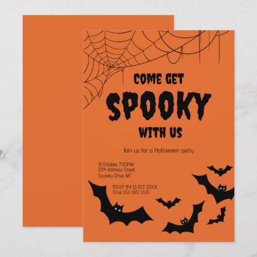 Spooky Volwassen Halloween Feest Uitnodiging (Voorkant / Achterkant)